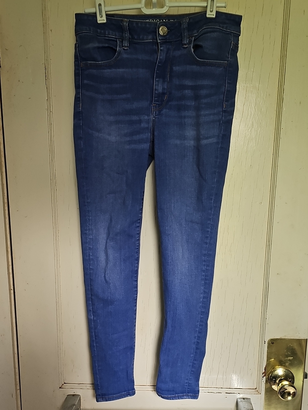 Classic Womens American Eagle Hi-rise Blue Skinny Jeans